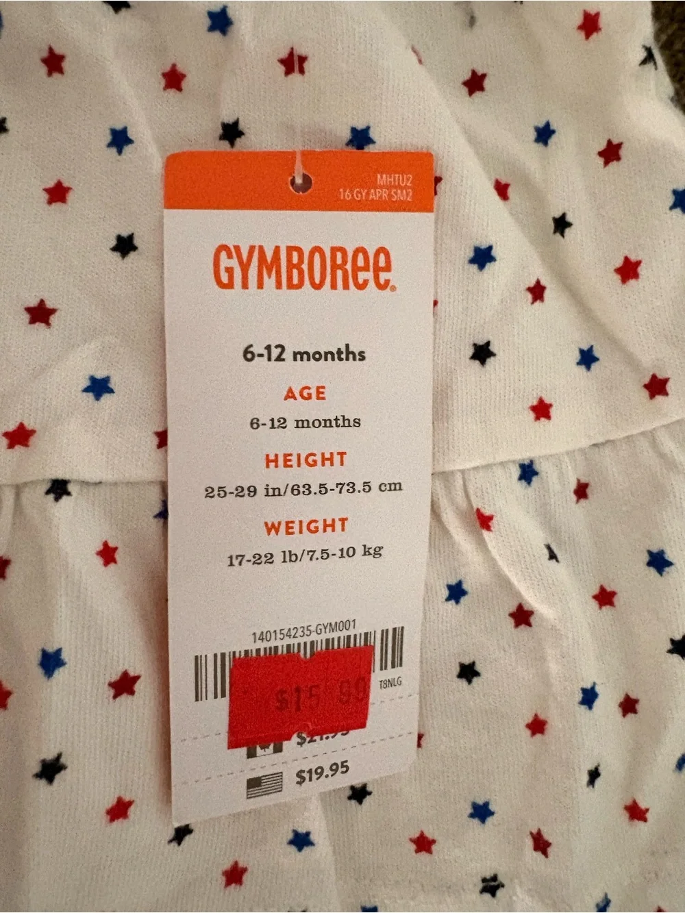 NWT White Sundress with Red Stripe Collar and Red/Blue Polka Dots